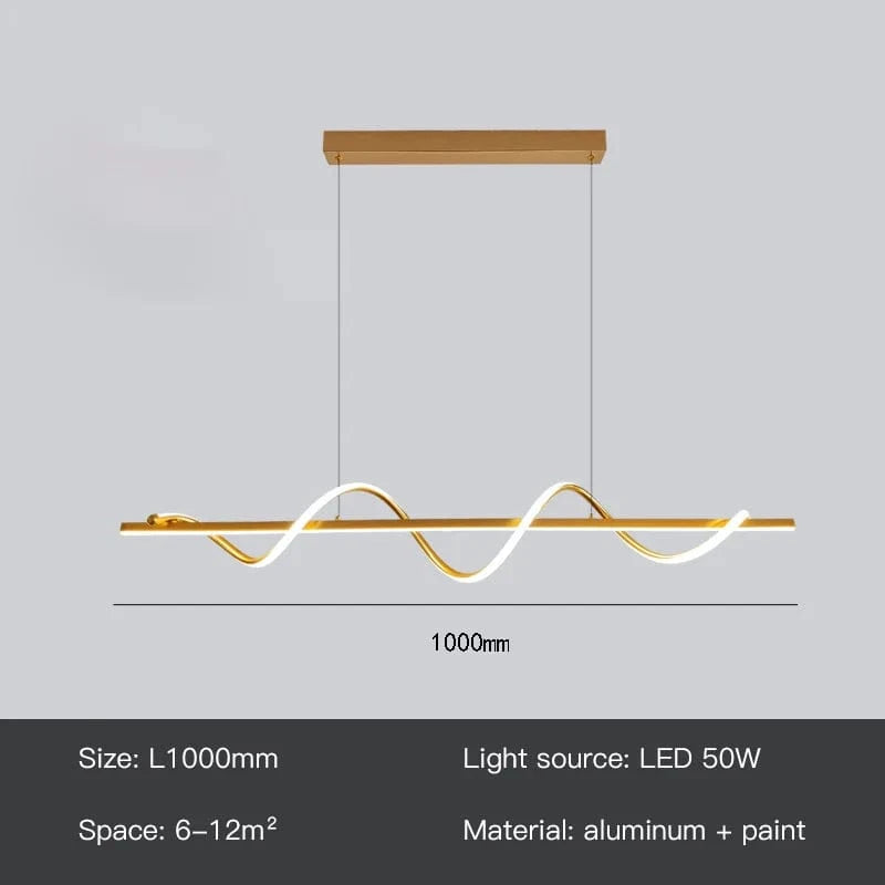 Plafonnier LED Suspendu au Design Moderne & Épuré | Marco Lucetti Or B-100cm / Lumière blanche / Chine