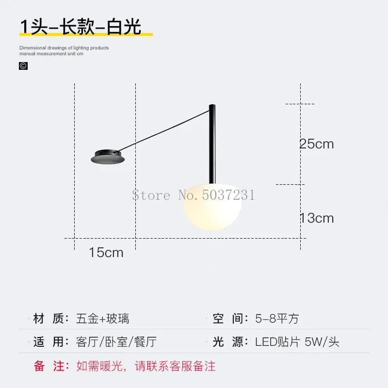 Plafonnier LED Suspendu Design Nordique Moderne Minimaliste Éclairage Artistique de Luxe | Marco Lucetti A 25CM / Blanc froid