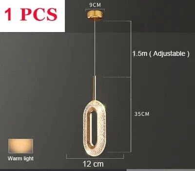 Plafonnier LED suspendu en acrylique au design contemporain | Marco Lucetti A1 / M / 12W | Blanc chaud | Chine