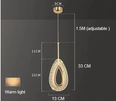 Plafonnier LED suspendu en acrylique au design contemporain | Marco Lucetti Forme d&#39;eau 1 / M / 12W | Blanc chaud | Chine