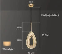 Plafonnier LED suspendu en acrylique au design contemporain | Marco Lucetti Forme d&#39;eau 1 / M / 12W | Blanc chaud | Chine