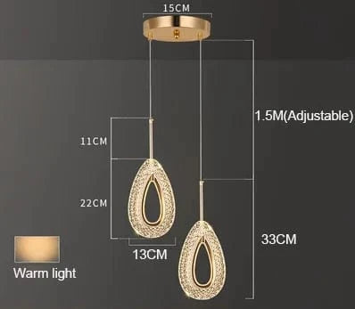 Plafonnier LED suspendu en acrylique au design contemporain | Marco Lucetti Forme d&#39;eau 2 / M / 12W | Blanc chaud | Chine