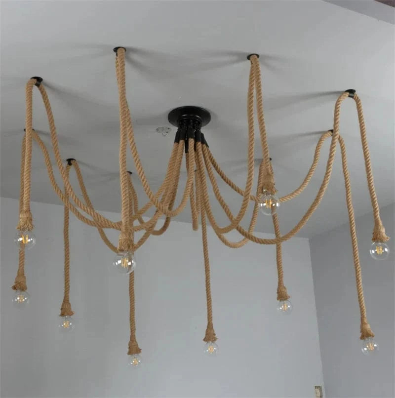 Plafonnier LED suspendu en corde de chanvre pour un éclairage tendance | Marco Lucetti