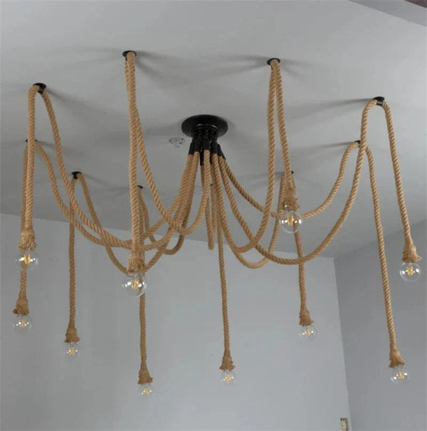 Plafonnier LED suspendu en corde de chanvre pour un éclairage tendance | Marco Lucetti