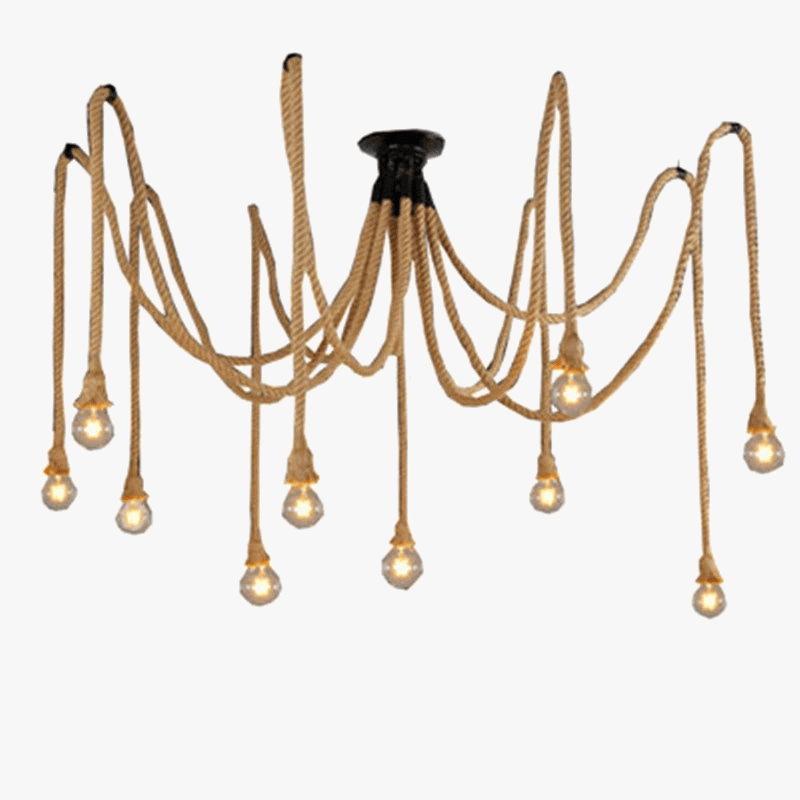 Plafonnier LED suspendu en corde de chanvre pour un éclairage tendance | Marco Lucetti