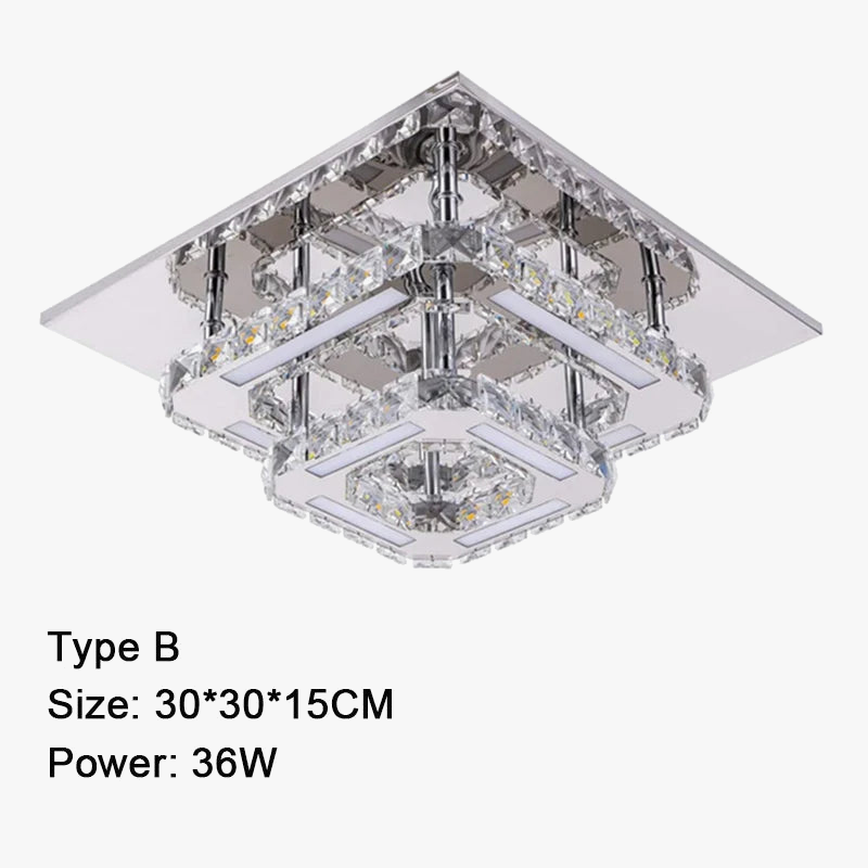 Plafonnier LED suspendu en cristal - Design nordique simpliste et moderne