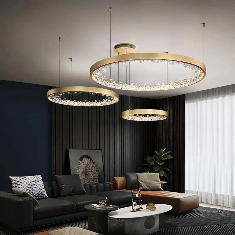 Plafonnier LED suspendu en cristal de luxe - Design moderne | Marco Lucetti