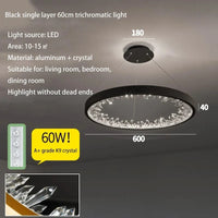 Plafonnier LED suspendu en cristal de luxe - Design moderne | Marco Lucetti Noir-DIA600mm / Lumière chaude