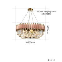 Plafonnier LED Suspendu en Cristal - Design Moderne pour Table à Manger | Marco Lucetti A diamètre80cm / Or rose / Lumière chaude