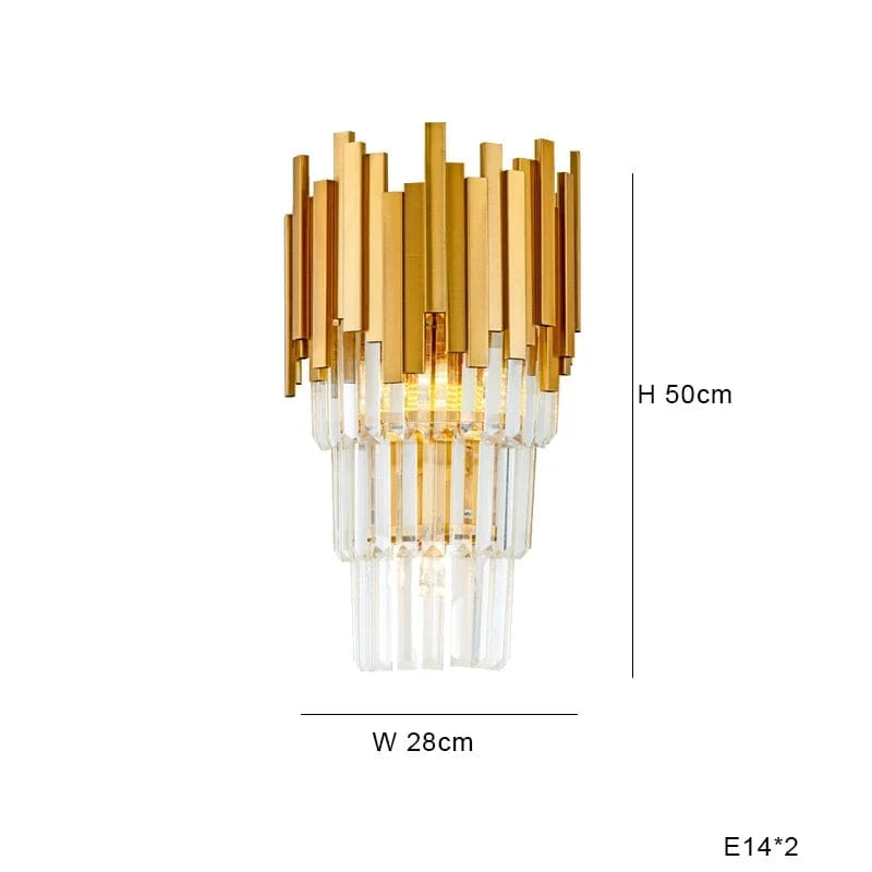 Plafonnier LED Suspendu en Cristal - Design Moderne pour Table à Manger | Marco Lucetti Applique / Or rose / Lumière chaude