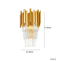 Plafonnier LED Suspendu en Cristal - Design Moderne pour Table à Manger | Marco Lucetti Applique / Or rose / Lumière chaude