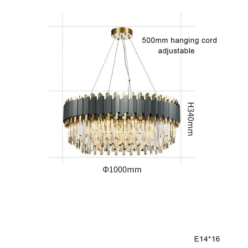 Plafonnier LED Suspendu en Cristal - Design Moderne pour Table à Manger | Marco Lucetti B Dia100cm / Or rose / Lumière chaude