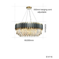 Plafonnier LED Suspendu en Cristal - Design Moderne pour Table à Manger | Marco Lucetti B Dia100cm / Or rose / Lumière chaude