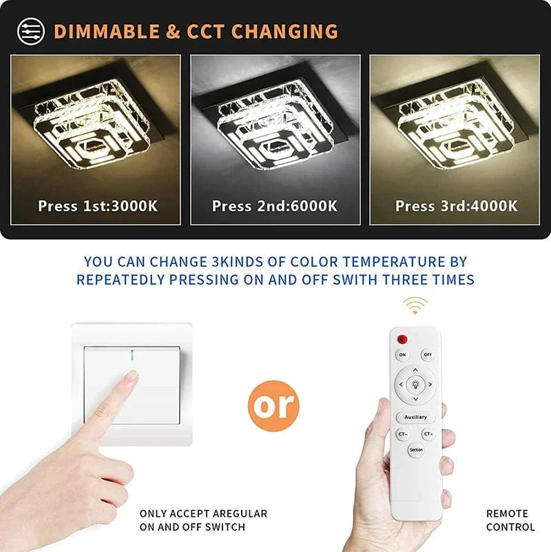 Plafonnier LED suspendu en cristal - Design nordique simpliste et moderne | Marco Lucetti