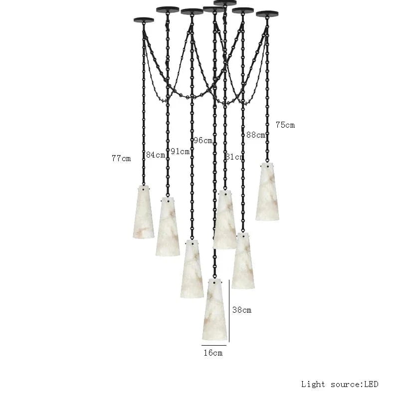 Plafonnier LED Suspendu en Marbre Sur-Mesure 2024 - Luxe Illuminé | Marco Lucetti