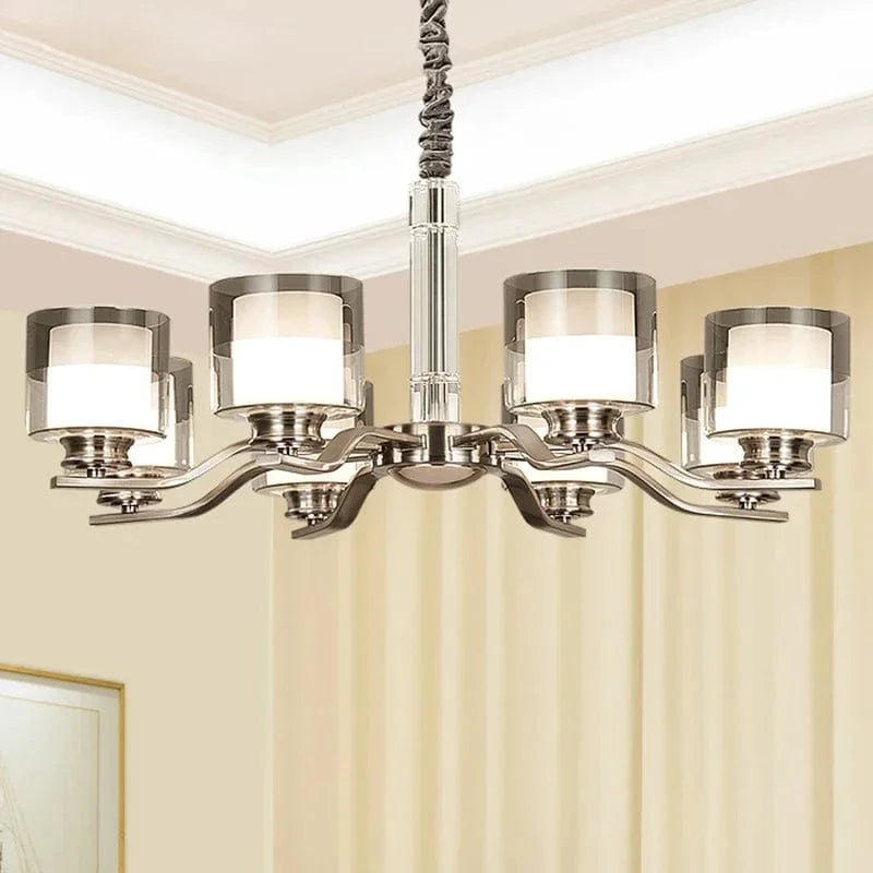 Plafonnier LED suspendu en métal nickel - Design moderne pour un luminaire décoratif intérieur | Marco Lucetti