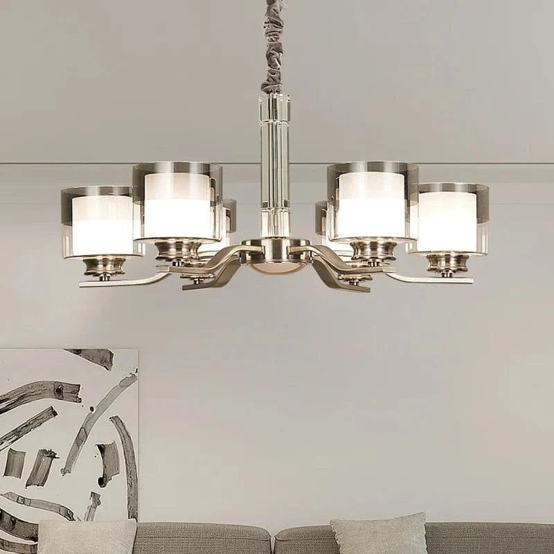 Plafonnier LED suspendu en métal nickel - Design moderne pour un luminaire décoratif intérieur | Marco Lucetti