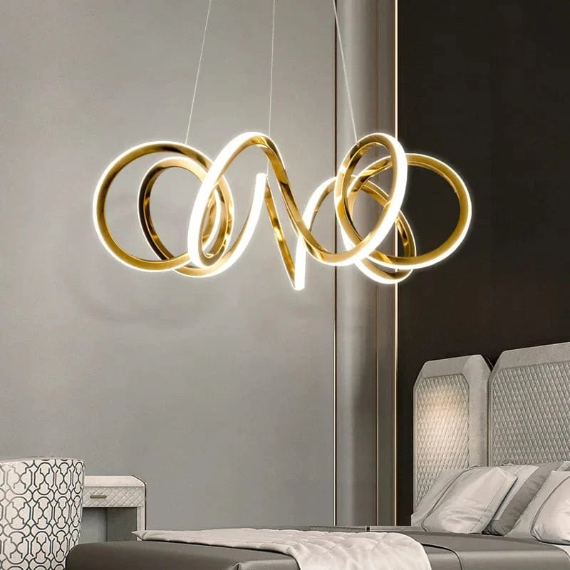 Plafonnier LED Suspendu en Silicone Doré - Design Moderne et Créatif 2024 | Marco Lucetti