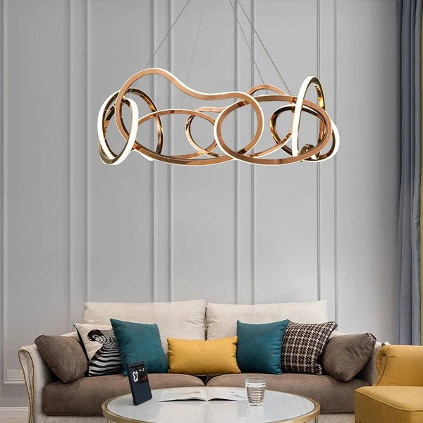 Plafonnier LED Suspendu en Silicone Doré - Design Moderne et Créatif 2024 | Marco Lucetti