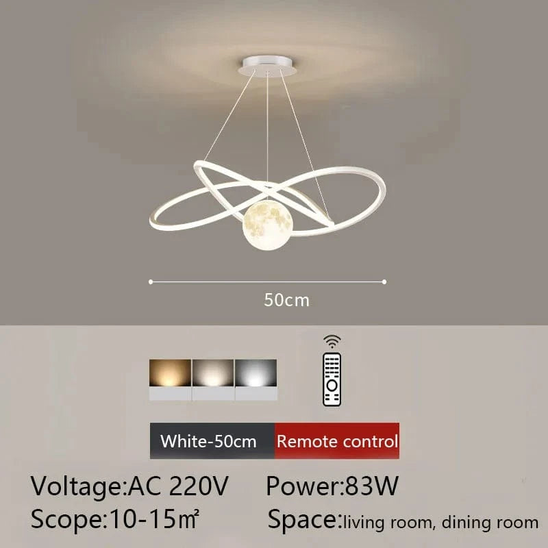 Plafonnier LED Suspendu - Forme Ronde | Marco Lucetti A type-Blanc-50cm / Lumière 3 couleurs-NO RC