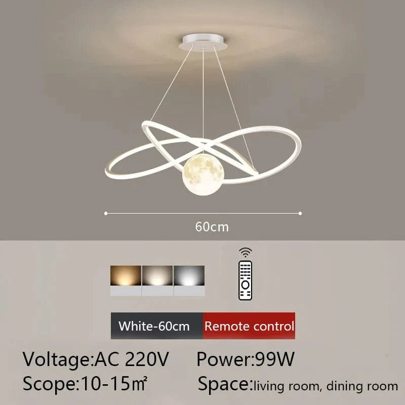 Plafonnier LED Suspendu - Forme Ronde | Marco Lucetti A type-Blanc-60cm / Lumière 3 couleurs-NO RC