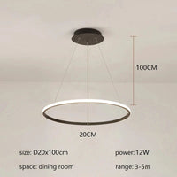 Plafonnier LED Suspendu - Forme Ronde | Marco Lucetti Noir-20cm / Lumière 3 couleurs-NO RC