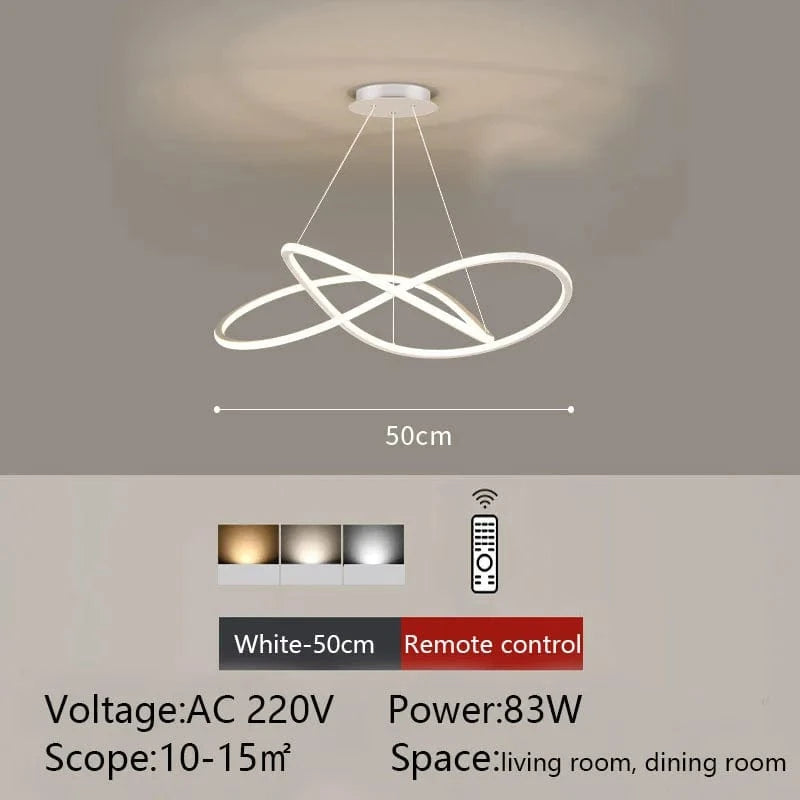 Plafonnier LED Suspendu - Forme Ronde | Marco Lucetti Type B-Blanc-50cm / Lumière 3 couleurs-NO RC