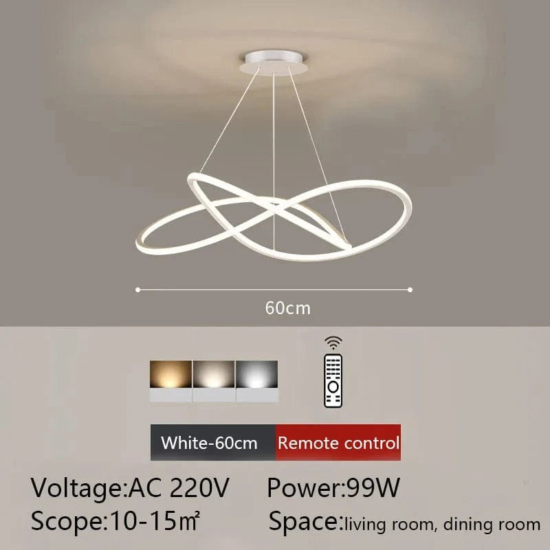 Plafonnier LED Suspendu - Forme Ronde | Marco Lucetti Type B-Blanc-60cm / Lumière 3 couleurs-NO RC