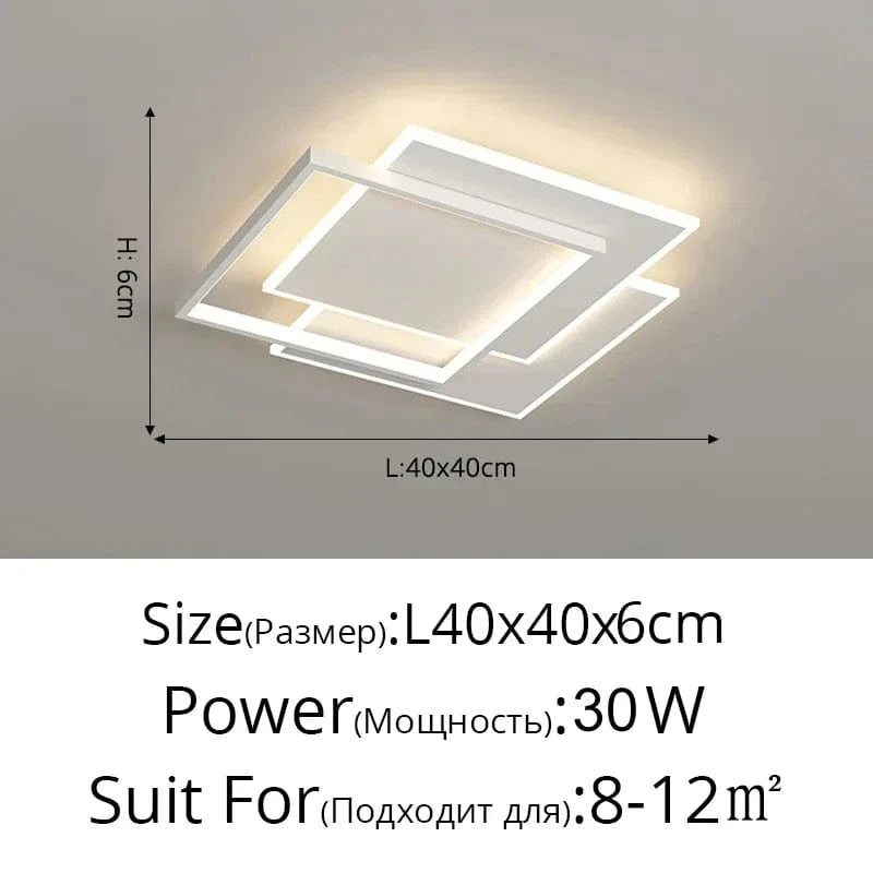 Plafonnier LED Suspendu - Luminia - Design Moderne - Décoratif d'Intérieur | Marco Lucetti B Carré 40cm / Intensité variable à distance