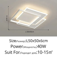 Plafonnier LED Suspendu - Luminia - Design Moderne - Décoratif d'Intérieur | Marco Lucetti B Carré 50cm / Intensité variable à distance