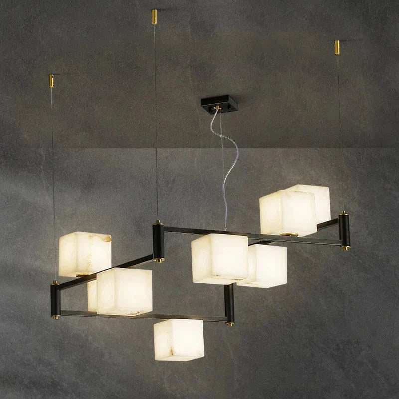 Plafonnier LED Suspendu Marbre Blanc - Design Moderne et Décoratif pour Villas | Marco Lucetti