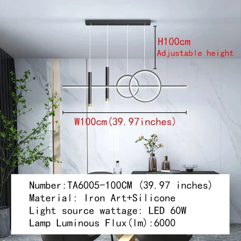 Plafonnier Led suspendu Scandinave Moderne | Marco Lucetti TA6005-100 / 3 couleurs à intensité variable / Chine