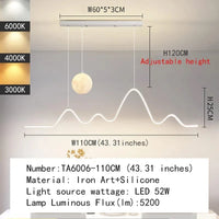 Plafonnier Led suspendu Scandinave Moderne | Marco Lucetti TA6006-110 1 / 3 couleurs à intensité variable / Chine