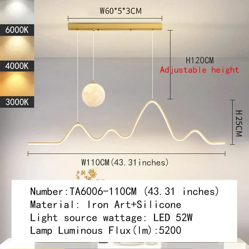 Plafonnier Led suspendu Scandinave Moderne | Marco Lucetti TA6006-110 2 / 3 couleurs à intensité variable / Chine