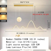 Plafonnier Led suspendu Scandinave Moderne | Marco Lucetti TA6006-110 2 / 3 couleurs à intensité variable / Chine