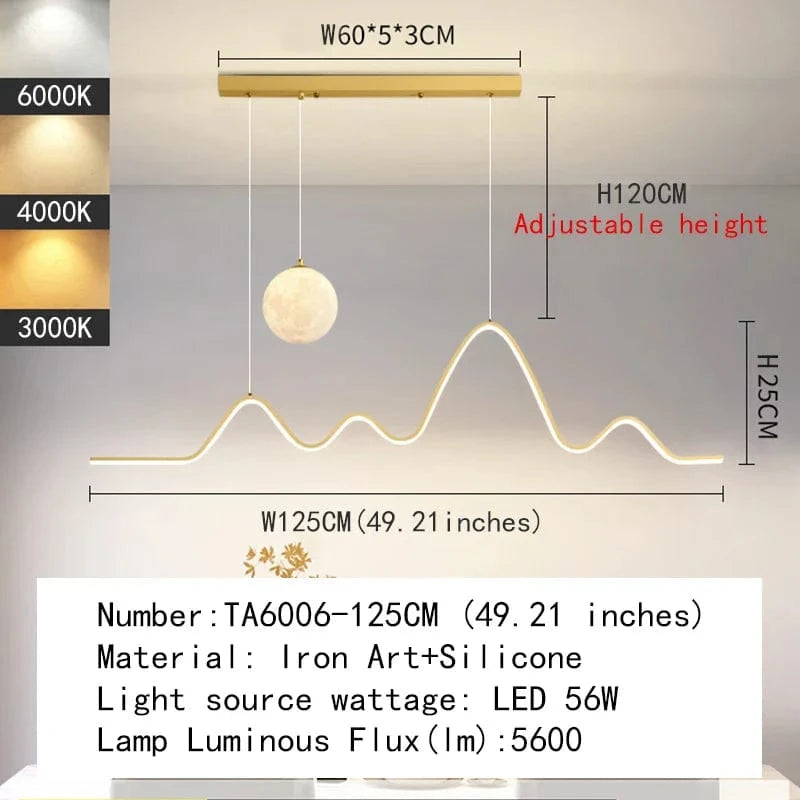 Plafonnier Led suspendu Scandinave Moderne | Marco Lucetti TA6006-125 2 / 3 couleurs à intensité variable / Chine
