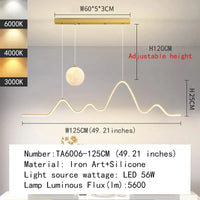 Plafonnier Led suspendu Scandinave Moderne | Marco Lucetti TA6006-125 2 / 3 couleurs à intensité variable / Chine