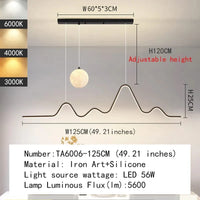 Plafonnier Led suspendu Scandinave Moderne | Marco Lucetti TA6006-125 / 3 couleurs à intensité variable / Chine