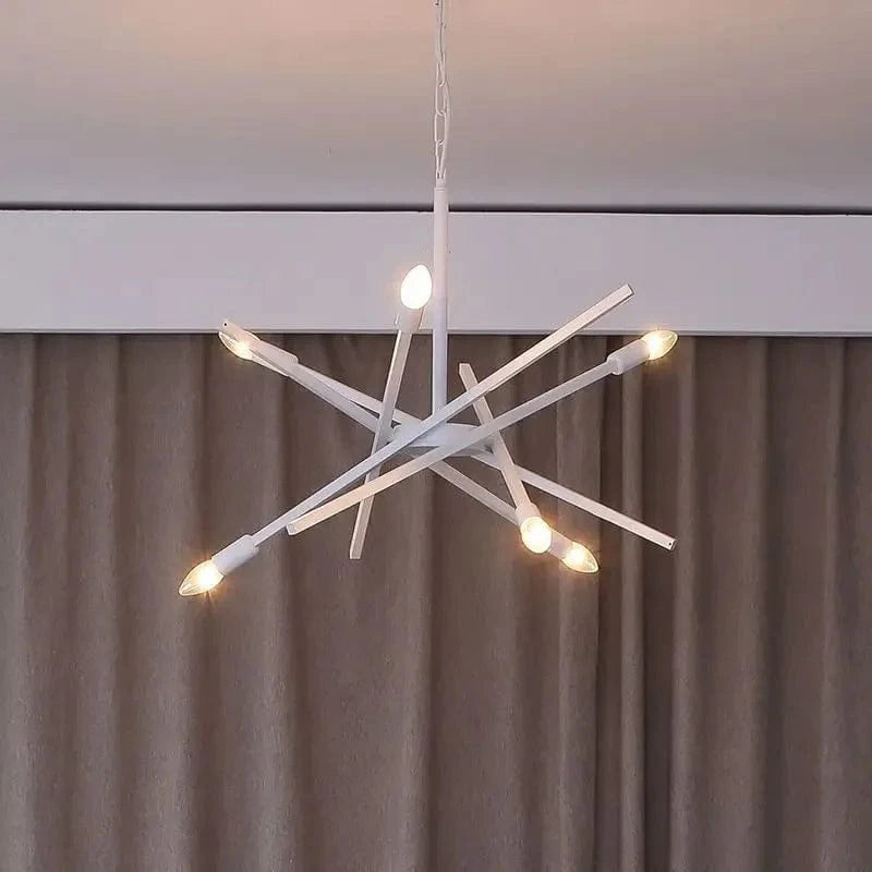 Plafonnier LED Suspendu - Style Moderne pour Décoration Intérieure | Marco Lucetti Corps de lampe blanc / 8 têtes / Lumière 3 couleurs