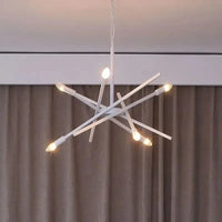 Plafonnier LED Suspendu - Style Moderne pour Décoration Intérieure | Marco Lucetti Corps de lampe blanc / 8 têtes / Lumière 3 couleurs