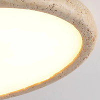 Plafonnier Led Travertin Jaune | Marco Lucetti Pierre x Acrylique / D380xH50mm / Blanc chaud | 38W