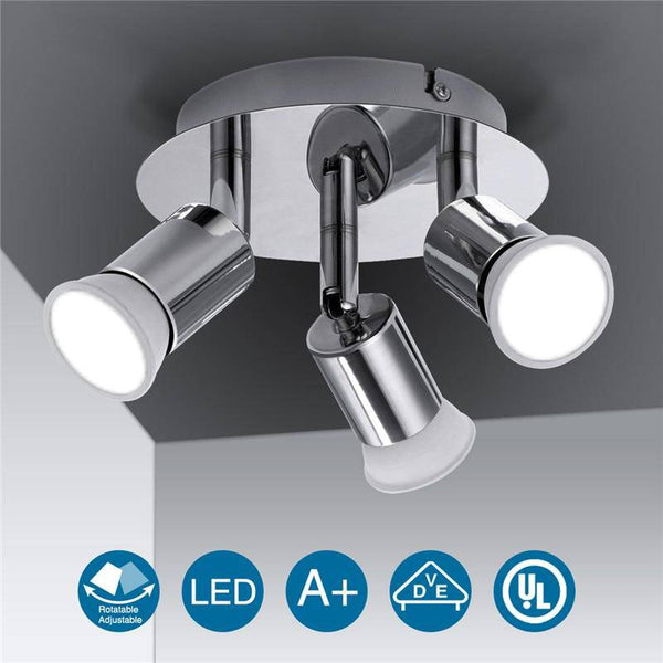 Plafonnier LED Tri-Spot Chromé. | Marco Lucetti