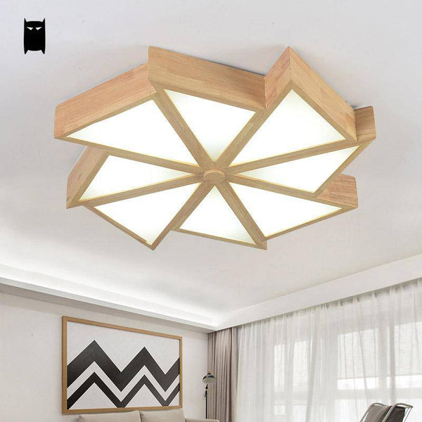 Plafonnier LED triangulaire en bois | Marco Lucetti