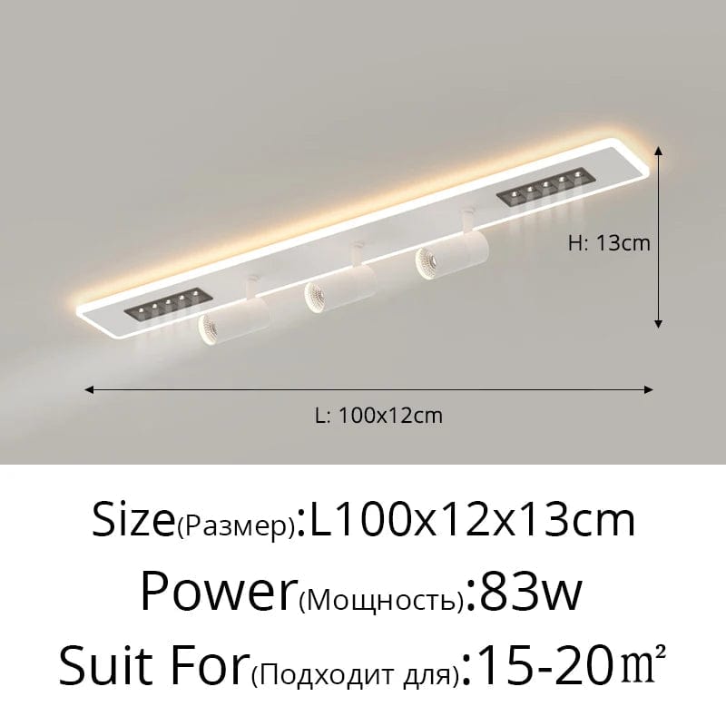 Plafonnier LED Triple Spot Longue Bande en Trois Couleurs | Marco Lucetti