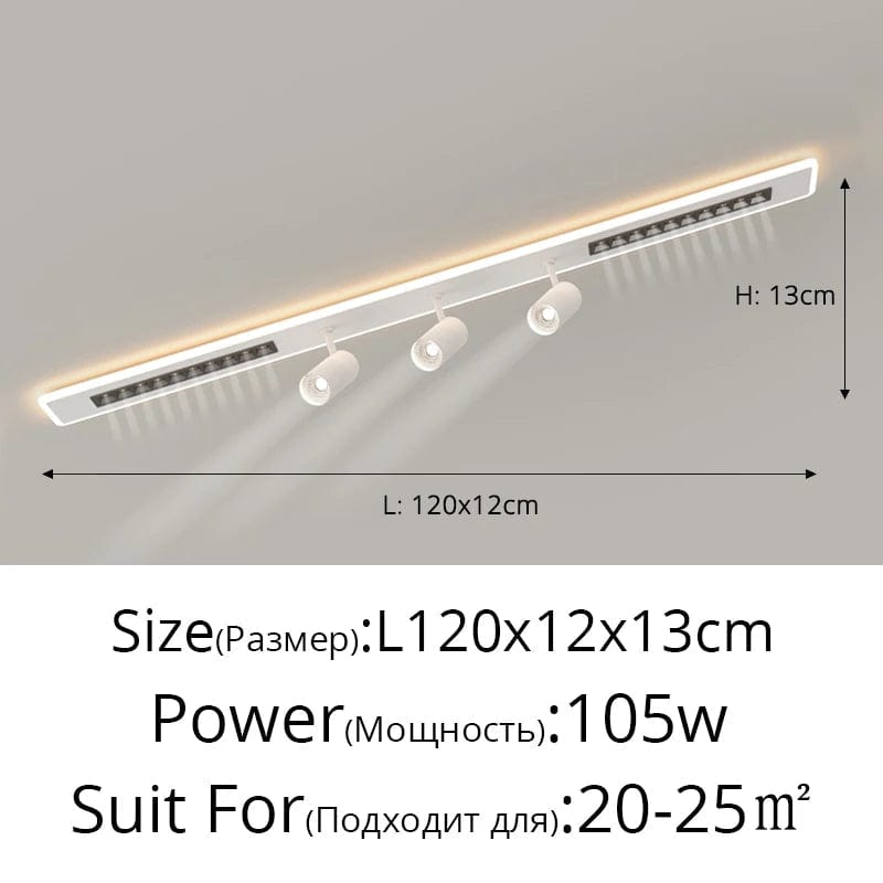 Plafonnier LED Triple Spot Longue Bande en Trois Couleurs | Marco Lucetti