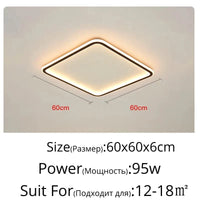 Plafonnier LED Ultra-Mince Design Moderne Intensité Réglable - Luminaire Décoratif de Luxe | Marco Lucetti Carré 60x60cm / Blanc chaud