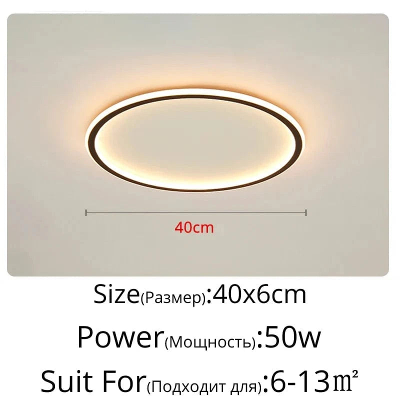 Plafonnier LED Ultra-Mince Design Moderne Intensité Réglable - Luminaire Décoratif de Luxe | Marco Lucetti Rond 40x6cm / Intensité variable avec télécommande