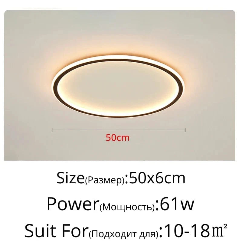 Plafonnier LED Ultra-Mince Design Moderne Intensité Réglable - Luminaire Décoratif de Luxe | Marco Lucetti Rond 50x6cm / Blanc chaud