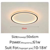 Plafonnier LED Ultra-Mince Design Moderne Intensité Réglable - Luminaire Décoratif de Luxe | Marco Lucetti Rond 50x6cm / Blanc chaud