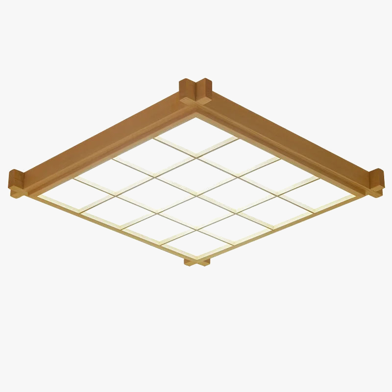 Plafonnier LED Japonais Woodskin Ultra-mince